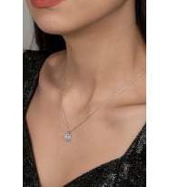 Union Zirconia Kadın Pırlanta Montür Gümüş Kolye