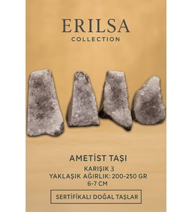 Sertifikalı Ametist Taşı Kütlesi 200-250 Gr – Doğal Ham Kristal Şifa Taşı Stresi Azalt Huzur Ver (Çok Renkli)