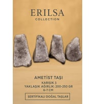 Sertifikalı Ametist Taşı Kütlesi 200-250 Gr – Doğal Ham Kristal Şifa Taşı Stresi Azalt Huzur Ver (Çok Renkli)