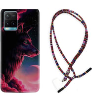 Vivo Y11S Y21S Y20 Y20S Y70 Kılıf Boyun Asklı Rasta Silikon Wolf and Moon 1380