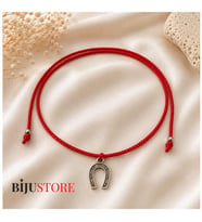 Kırmızı Makrome İp - Nal - Şans - Uğur Kadın Choker