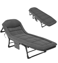 Sunup SN-24922 Taşınabilir Ayarlanabilir 5 Kademe Sünger Kamp Yatak Şezlong Koyu Gri