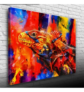 Rengarenk İguana Kanvas Tablo 50 x 70
