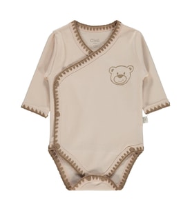 Civil Baby Oturan Tatlı Ayı Baskılı 1-9 Ay Çıtçıtlı Badi - Fil Dişi