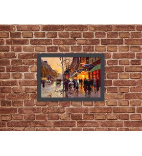 Ahşap Kendinden Çerçeveli Tablo - Vintage Theatre du Vaudeville, Standart - 20x28cm