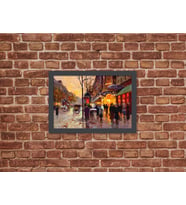 Ahşap Kendinden Çerçeveli Tablo - Vintage Theatre du Vaudeville, Standart - 20x28cm
