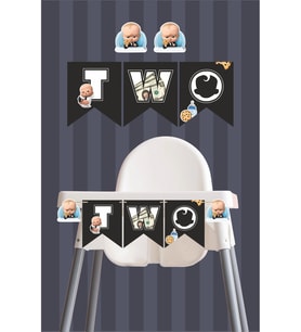 Patron Bebek Boss Baby Temalı TWO Banner (Kalın Kağıt) Doğum Günü