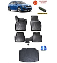 Rizline Skoda Kamiq 2019 Sonrası Uyumlu 3D Havuzlu Paspas ve Alt Bagaj (Sabit zemin) Bagaj Havuzu Seti ASMA KOKU VE NUMARATÖR HEDİYELİ