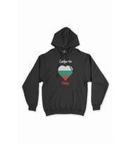 Filibe Bulgaristan Bayraklı Kalpli Siyah Sweatshirt Hoodie