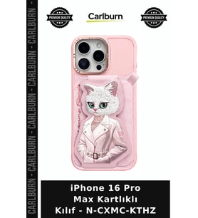 iPhone 16 Pro Max Kartlıklı Kılıf - N-CXMC-KTHZ Desenli Kap Günlük Kullanım Aksesuar