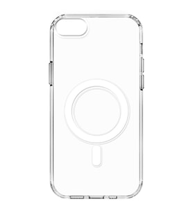 Apple iPhone 8 Uyumlu Kılıf M-safe Şarj Özellikli Şeffaf Sert PC Zore Embos Kapak