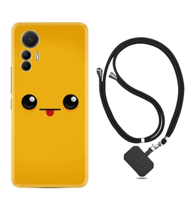 Xiaomi 12 Lite Kılıf Resimli Boyun Askılı İpli Desenli Silikon Series Yellow Sweet 1817