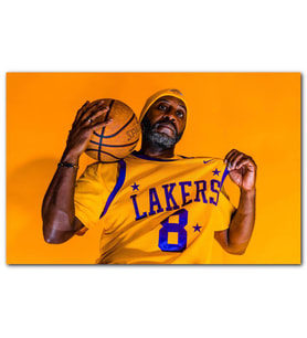 Cakatablo  Lakers Forması Siyahi Basketbolcu MDF Tablo