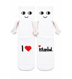 Carnaval İstanbul Temalı El Ele Tutuşan Unisex Çorap