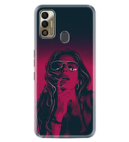 Tecno Spark 7T Kılıf Silikon Desen Özel Seri Girl 1647