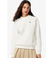 Lacoste Women's Relaxed Fit Crew Neck Cotton Sweatshirt Kadın Rahat Kesim Sweatshirt Beyaz
