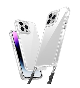Lexroo iPhone 14 Pro Max Kılıf Airbagli Takılabilir Askı Aparatlı Snap Silikon Kılıf - Şeffaf