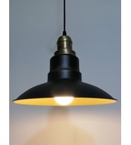  RİOLİGHT RETRO,RESKİTME DUYLU SİYAH İÇİ GOLD MUTFAK,ODA,CAFE METAL SARKIT AVİZE ÇAP:30CM