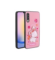 Samsung Galaxy A50 Uyumlu Kılıf Parlayan Kabartmalı İkonik Figürlü Zore Amas Silikon Kapak (Pembe)
