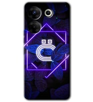 Tecno Camon 20 Pro 4G Kılıf HD Desen Baskılı Kılıf - Dark Neon Yaprak Ö Harfi