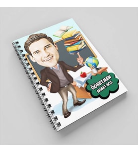 Bilgili Öğretmen Karikatürlü Defter