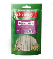Freshy Dental Twist Beyaz Burgulu Köpek Çiğneme Çubuğu 120 Gr 20 li (STD)