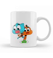 Gumball Watterson and Darwin Watterson 01 Kupa Bardak Porselen