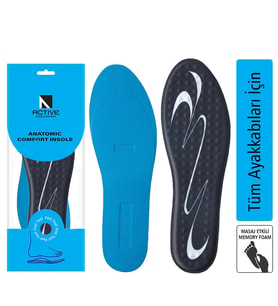 Blue Gel Memory Foam, Masaj Destekli, Darbe Emici Erkek Klasik Ayakkabı İç Tabanı 192-MM