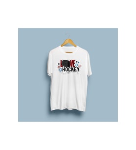 Oversize Love Hockey Tasarım Unisex T-shirt