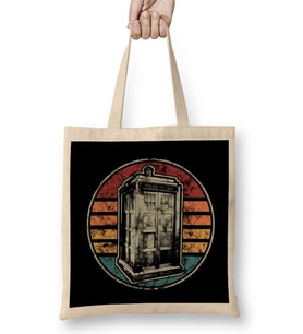 Vintage Police Box Bez Çanta Uzun Saplı