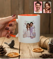 Kişiye Özel Karikatürlü Gelin Damat Balayı Çifti Kupa Bardak Sevgililer Günü Hediyesi