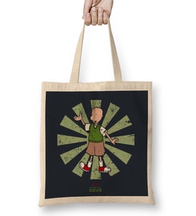 Doug Retro Japanese Bez Çanta Uzun Saplı