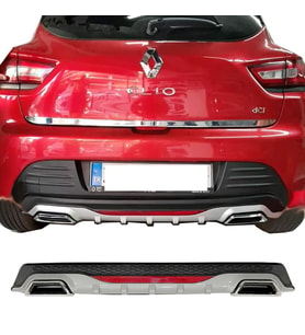 Renault Clio Mk4 Gri Difüzör Difizör Kare Egzoz Görünüm Reflektörlü