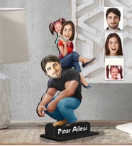 Kişiye Özel 2 Boyutlu Aile  Ahşap Biblo-10