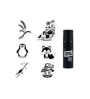 Anne Yavru Panda Spray Tattoo Geçici Dövme Seti Dark Siyah Sprey