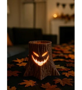 Ağaç Kovuğu LED Mumluk – Doğal Görünümlü Tealight Mumluk