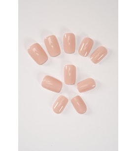 Beauty Takma Tırnak Seti & Zararsız Yapıştırıcı Küt Pembe