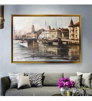 Altın Çerçeveli dekoratif tablo l76 (Gold)