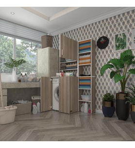 Kenzlife çamaşır makinesi dolabı kasparovmaks crd 180*096*55-20 banyo kapaklı arkalıksız (Karışık)