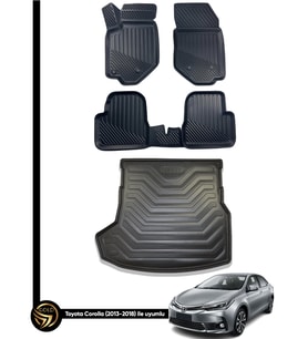 Toyota Corolla 2013-2018 3D Havuzlu Paspas Ve Bagaj Havuzu İkili Set