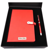 İsme Kişiye Özel 16 gb Usb'li Defter Dokunmatik Roller Kalem Seti (Kırmızı)