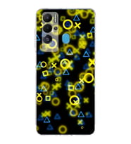 PrintiFy Tecno Pova Neo Uyumlu Kamera Korumalı Semboller Tasarımlı Şeffaf Silikon Kılıf