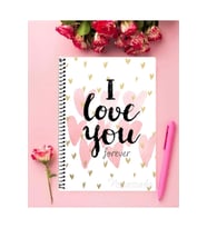 Seni Seviyorum Defter 1 Adet Özel Tasarım A4 Boyutu 21*29 Cm Telli Çizgili defter