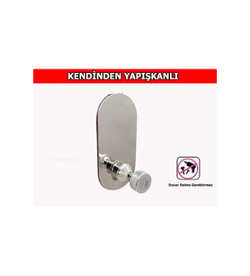 İNCE BELLİ KENDİNDEN YAPIŞKANLI TEKLİ OVAL ASKILIK KROM 4 LÜ