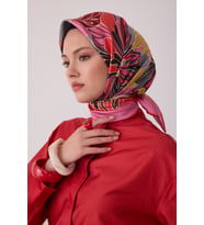 Çiçek Desen %100 Twill İpek Eşarp BE13