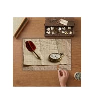 Eski Mektup Saat Tasarımı 240 parça Ahşap Puzzle Ahşap Kutuda MP00442