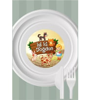 Çiftlik Konseptli Tabak Sticker (Etiket) 15'li * Yapışkanlı Kağıt