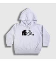 Presmono Unisex Çocuk Beyaz Logo The East Coast Kapüşonlu Sweatshirt 503488tt (Beyaz)