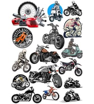 Motorcu Sticker 4 16 Parça Telefon, Tablet, Defter, Laptop Sticker
