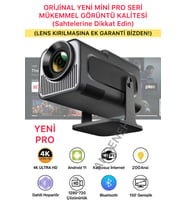 Yüksek Çözünürlüklü Taşınabilir Akıllı Projektör, Wi-Fi, Bluetooth, Android